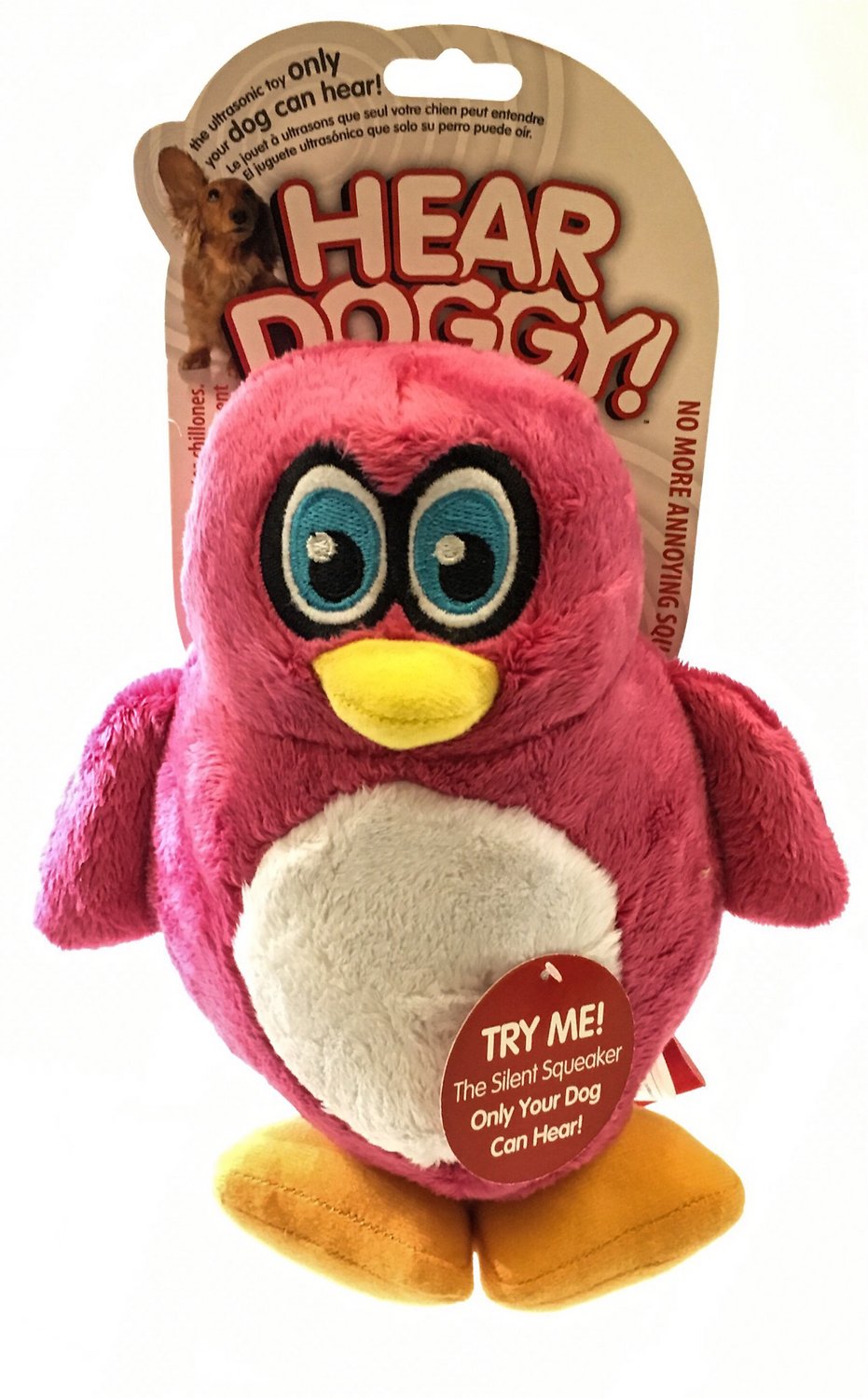 Hear Doggy Silent Squeaker Penguin Dog Toy