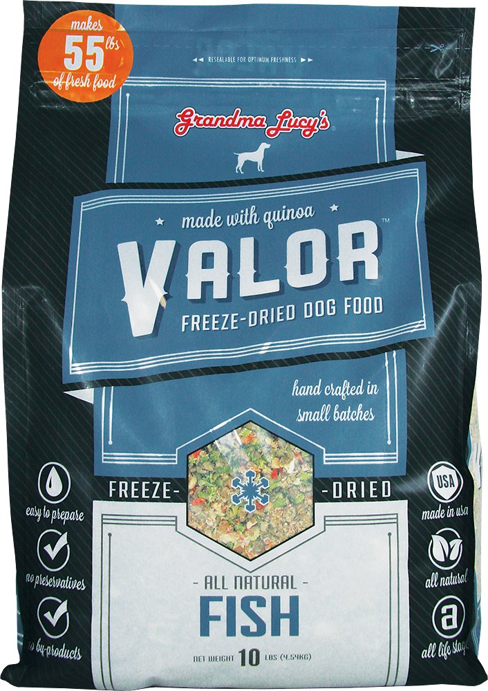 Grandma Lucy's Valor Grain-Free Fish & Quinoa Freeze-Dried Dog Food, 10-lb