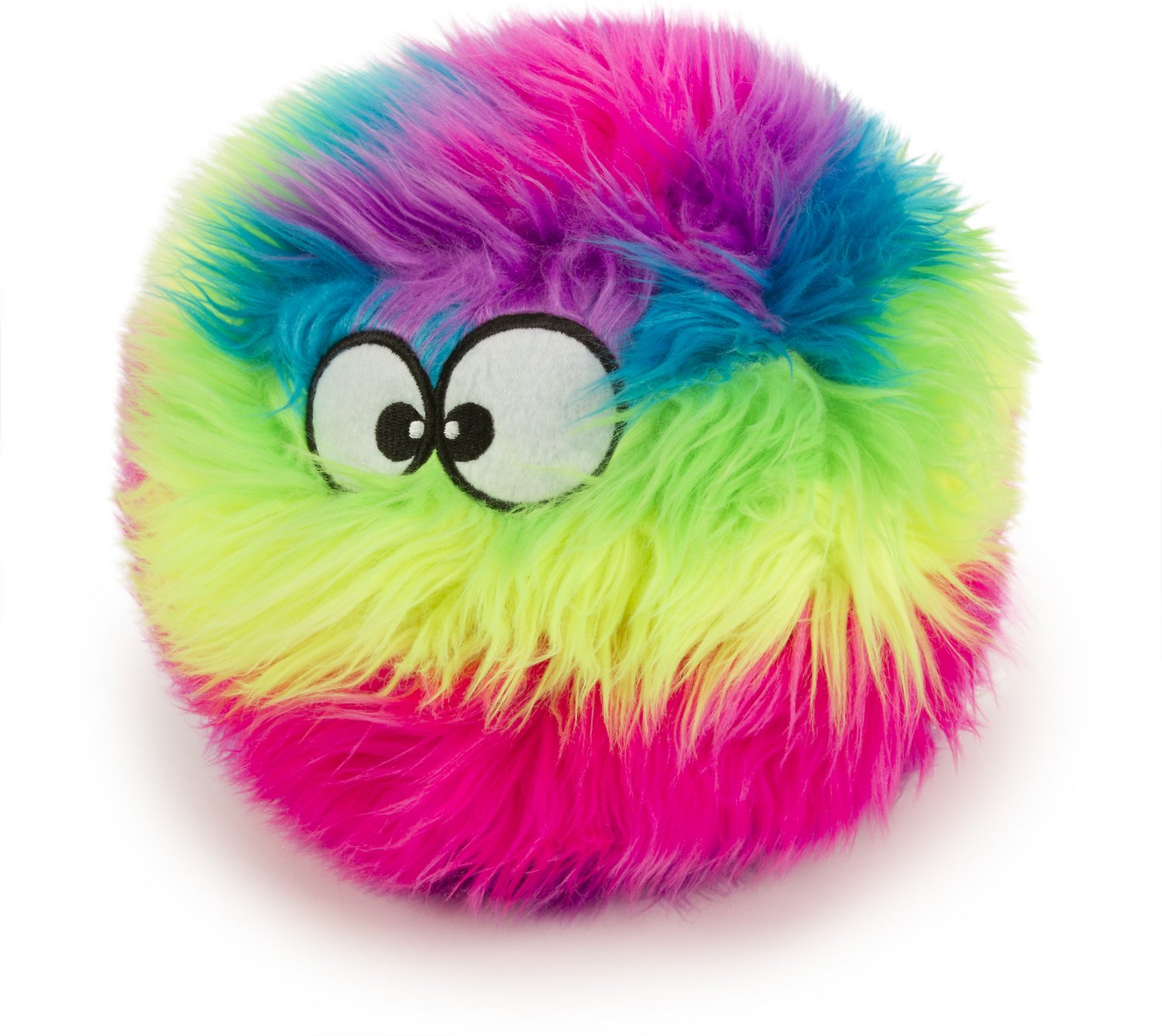 GoDog Furballz Chew Guard Dog Toy, Rainbow