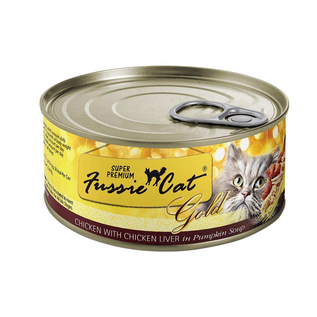 Fussie Cat Super Premium Chicken with Chicken Liver in Pumpkin Soup Grain-Free Wet Cat Food Can