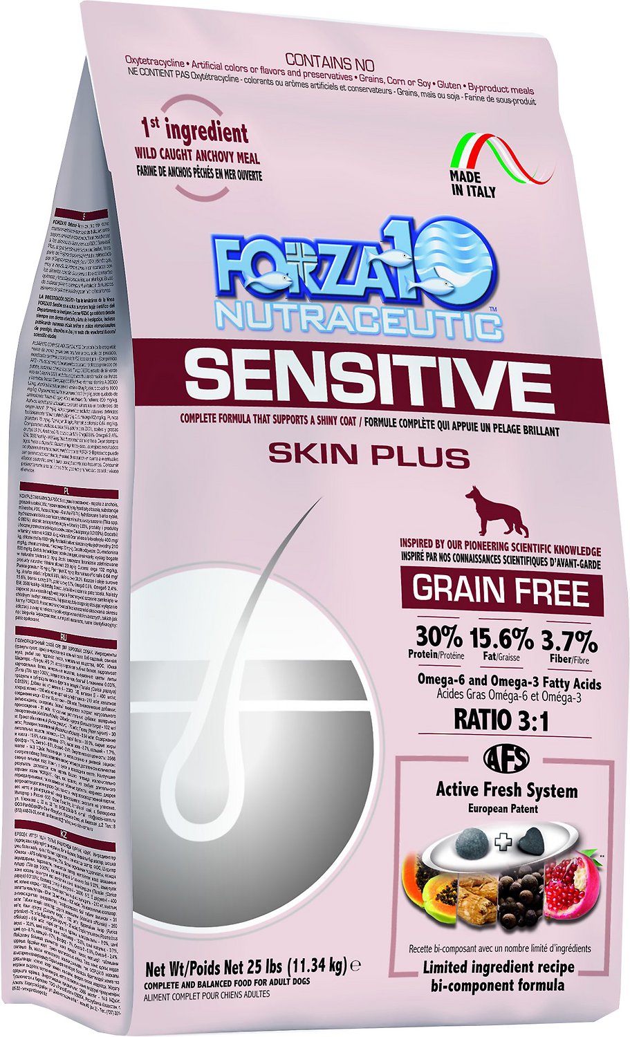 Forza10 Sensitive Skin Plus Grain-Free Dry Dog Food, 25-lb