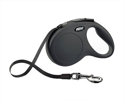 Flexi New Classic Retractable Tape Dog Leash, Black, X-Small, 10-ft