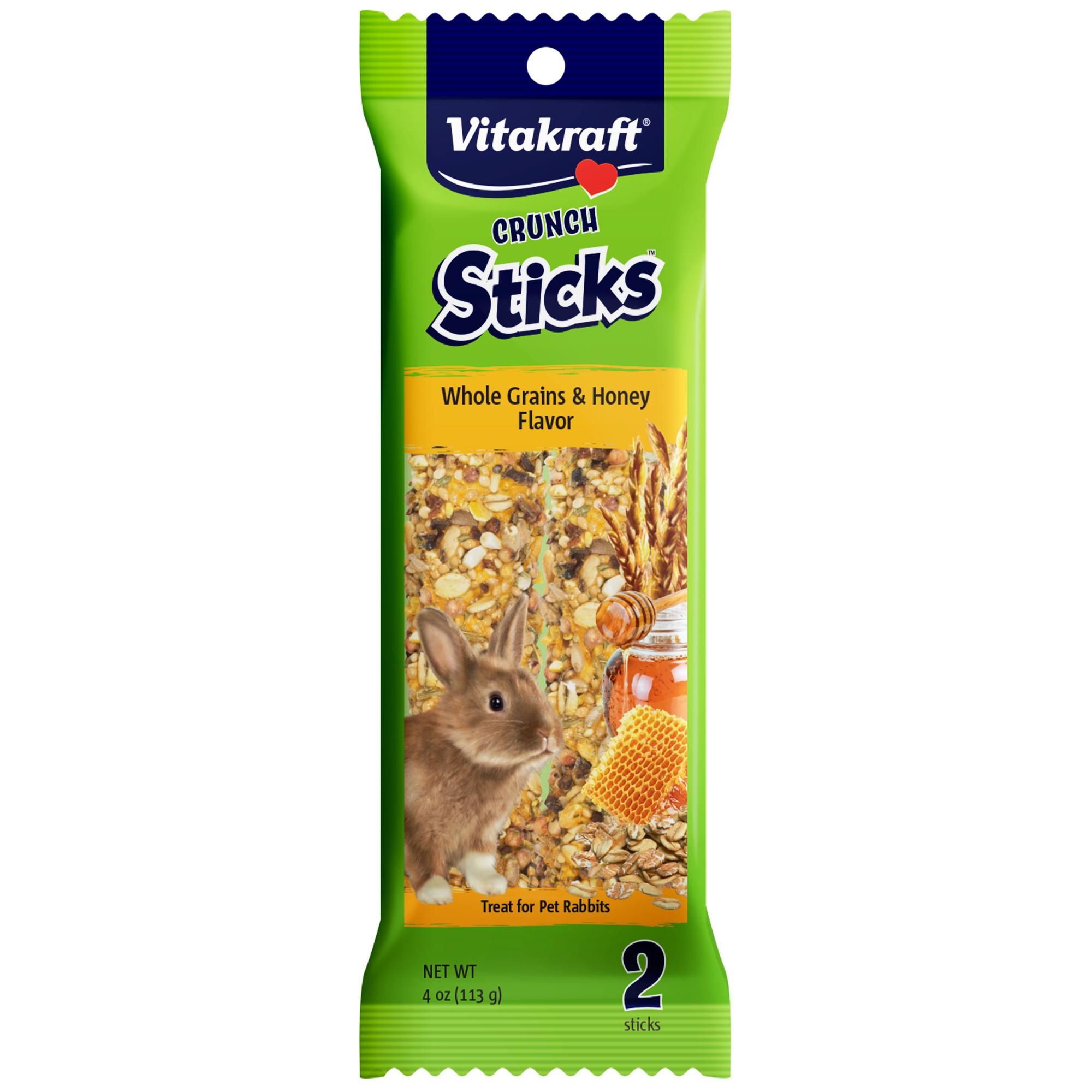 Vitakraft Crunch Sticks Whole Grains & Honey Rabbit Treats, 4-oz