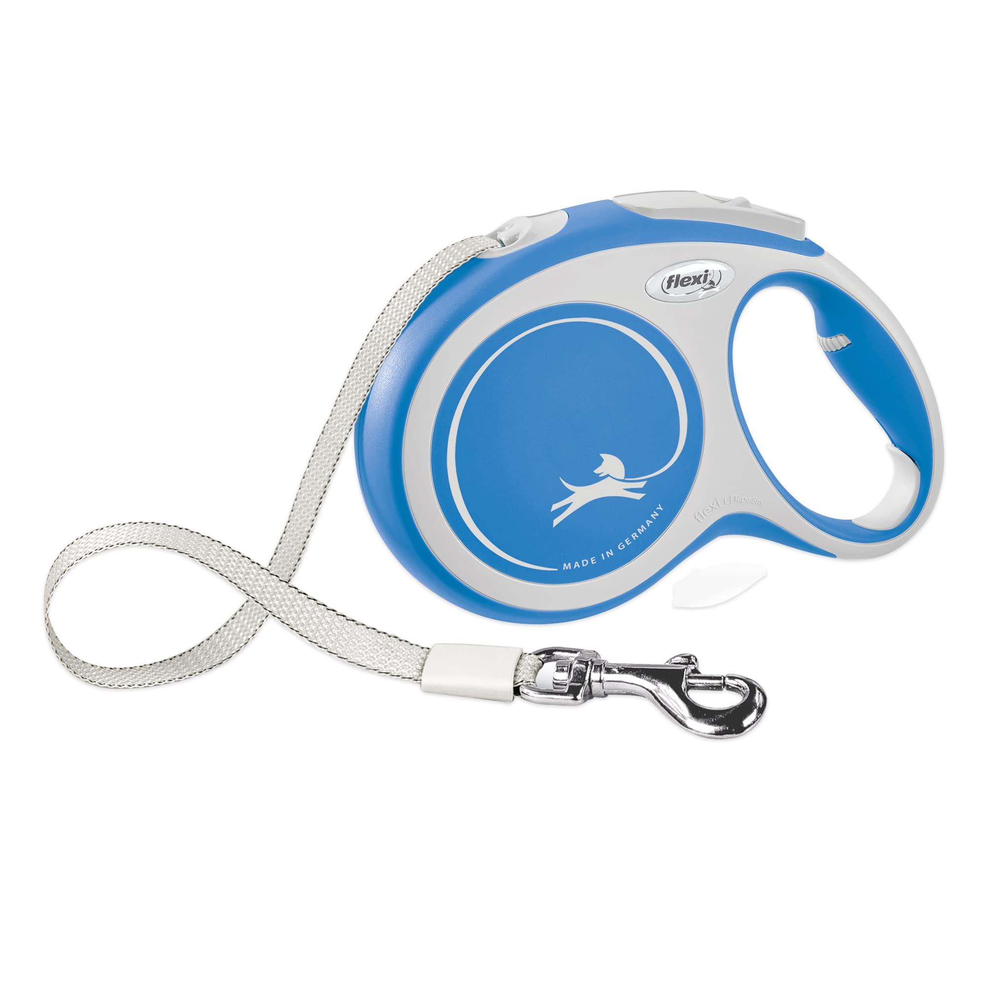 Flexi New Comfort Retractable Tape Dog Leash, Blue, Large, 26-ft