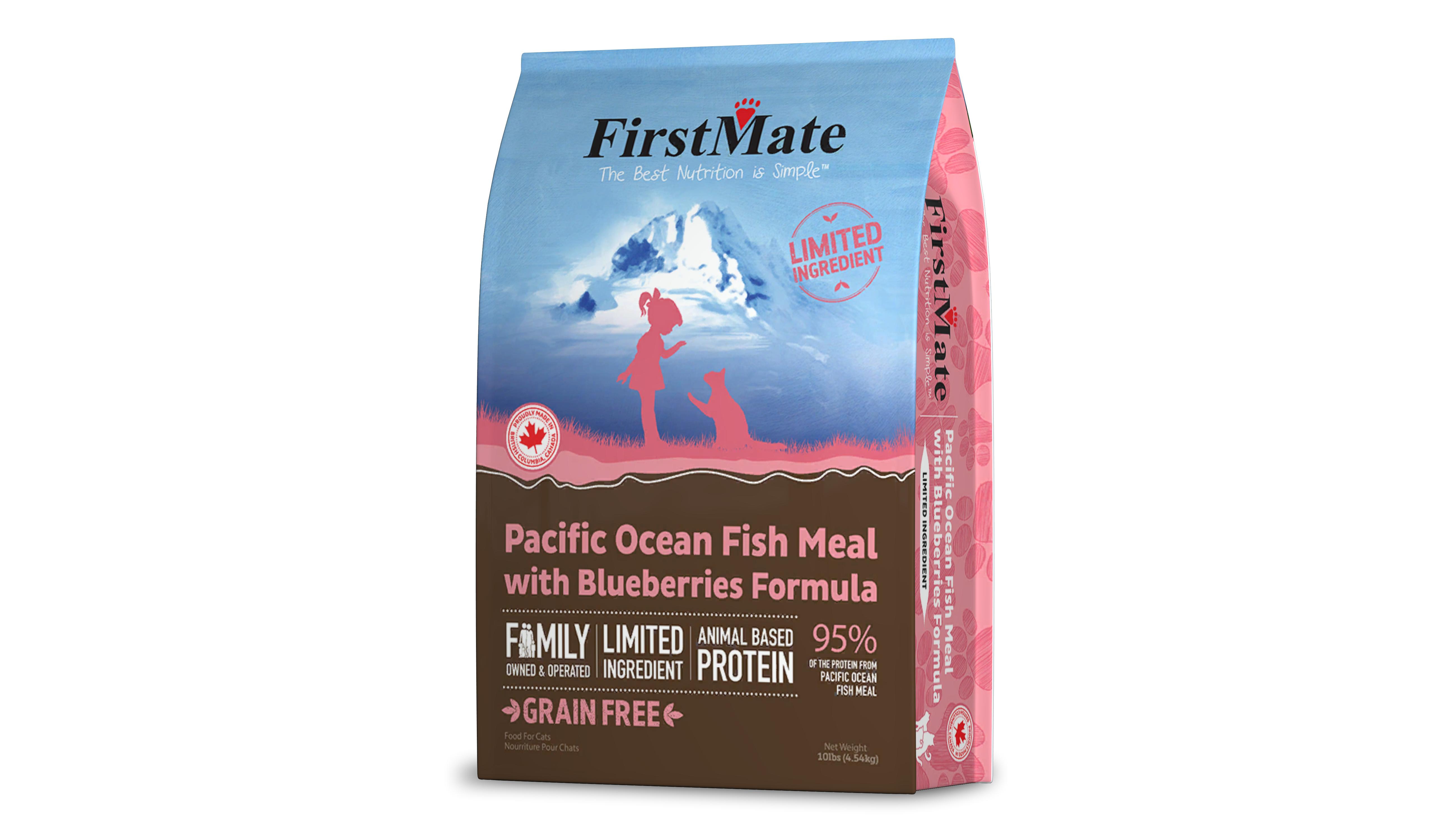 FirstMate Pacific Ocean Fish Meal with Blueberries Limited Ingredient Diet Grain-Free Dry Cat Food, 10-lb