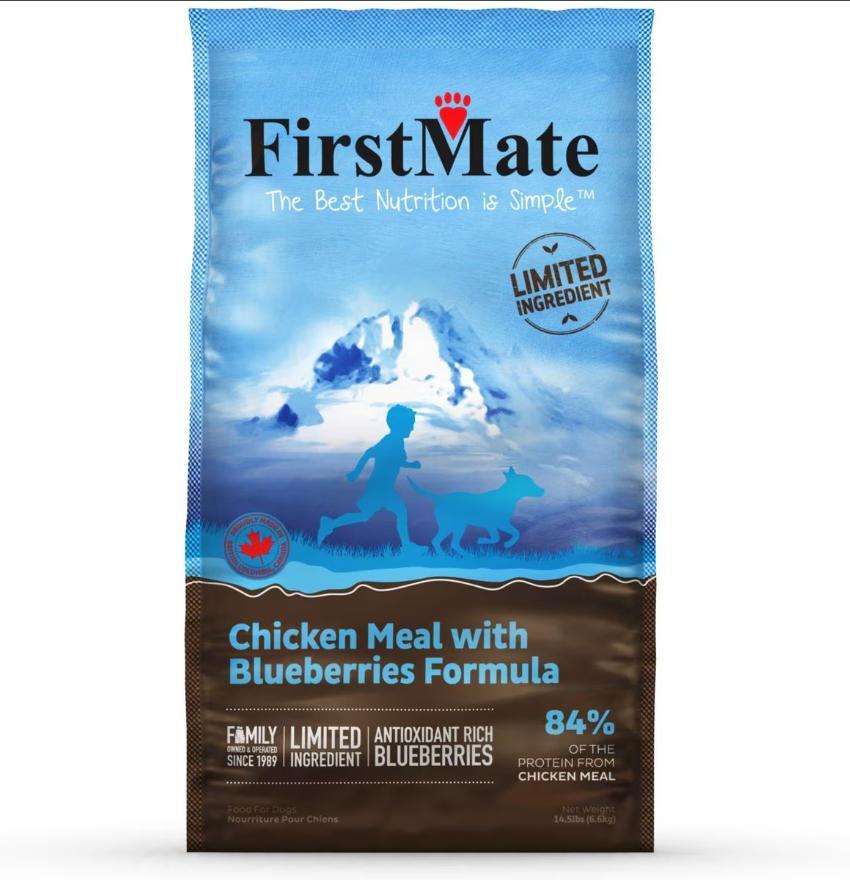FirstMate Limited Ingredient Diet Chicken Meal with Blueberries Grain-Free Dry Dog Food, 14.5-lb
