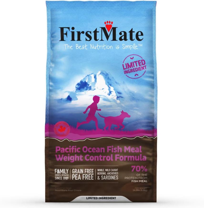 FirstMate Limited Ingredient Diet Pacific Ocean Fish Meal Weight Control Grain-Free Dry Dog Food, 14.5-lb