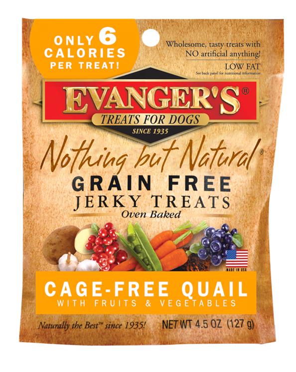 Evanger's Nothing But Natural Quail with Fruits & Vegetables Grain-Free Jerky Dog Treats, 4.5-oz