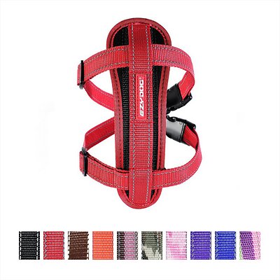 EzyDog Chest Plate Dog Harness, Red, Medium