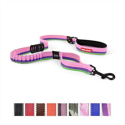 EzyDog Zero Shock Absorbing Dog Leash, Bubble Gum, 48-in