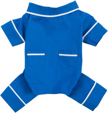 fabdog Poplin Dog Pajamas, Blue, 8-in