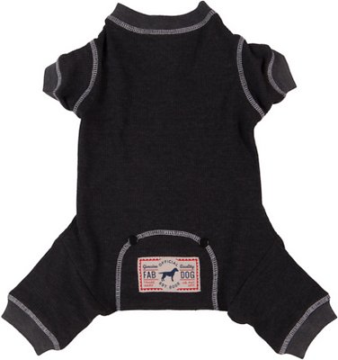 fabdog Thermal Dog Pajamas, Charcoal, 8-in