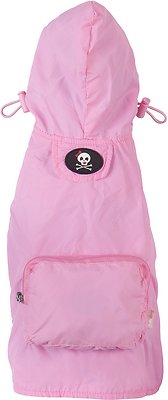 fabdog Travel Raincoat, Pink Girlie Skull, X-Small