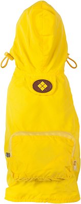 fabdog Travel Raincoat, Yellow Argyle, Large