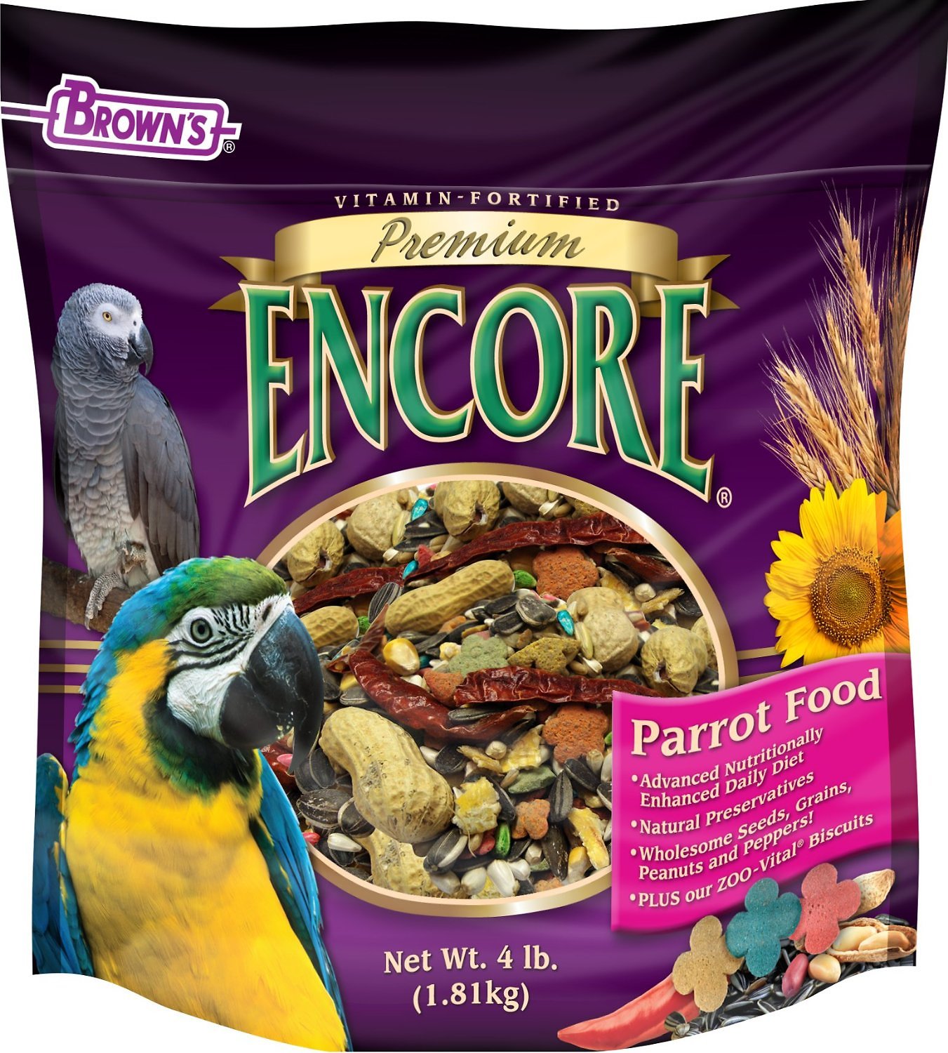 Brown's Encore Premium Parrot Bird Food