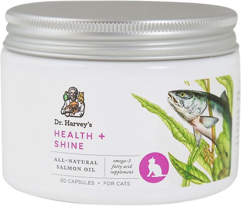 Dr. Harvey's Health & Shine Salmon Oil Cat Supplement, 60 capsules