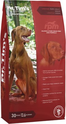 Dr. Tim's Salmon & Pork Grain-Free RPM Formula Dry Dog Food, 30-lb