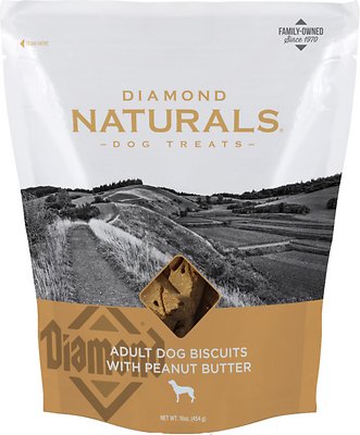 Diamond Naturals Adult Biscuits with Peanut Butter Dog Treats, 16-oz