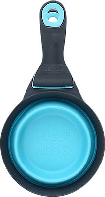 Dexas Collapsible KlipScoop, Gray/Blue, 2 cup