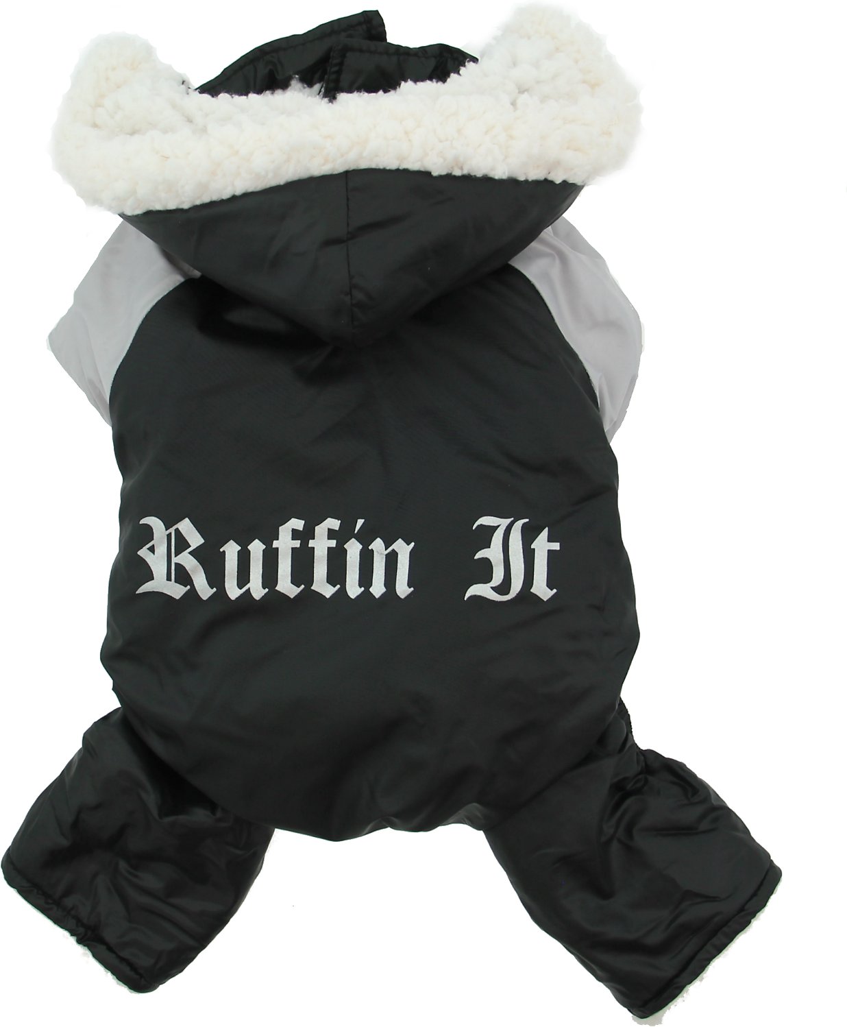 Doggie Design Ruffin It Dog Snow Suit Harness, Black & Gray