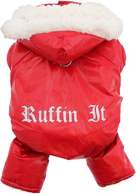 Doggie Design Ruffin It Dog Snow Suit Harness, Red, Small/Medium