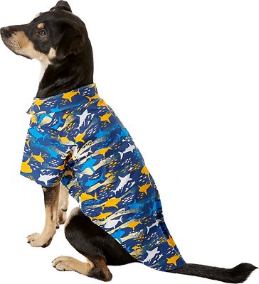 Doggie Design Hawaiian Camp Shirt for Dogs, Island Shark, X-Large