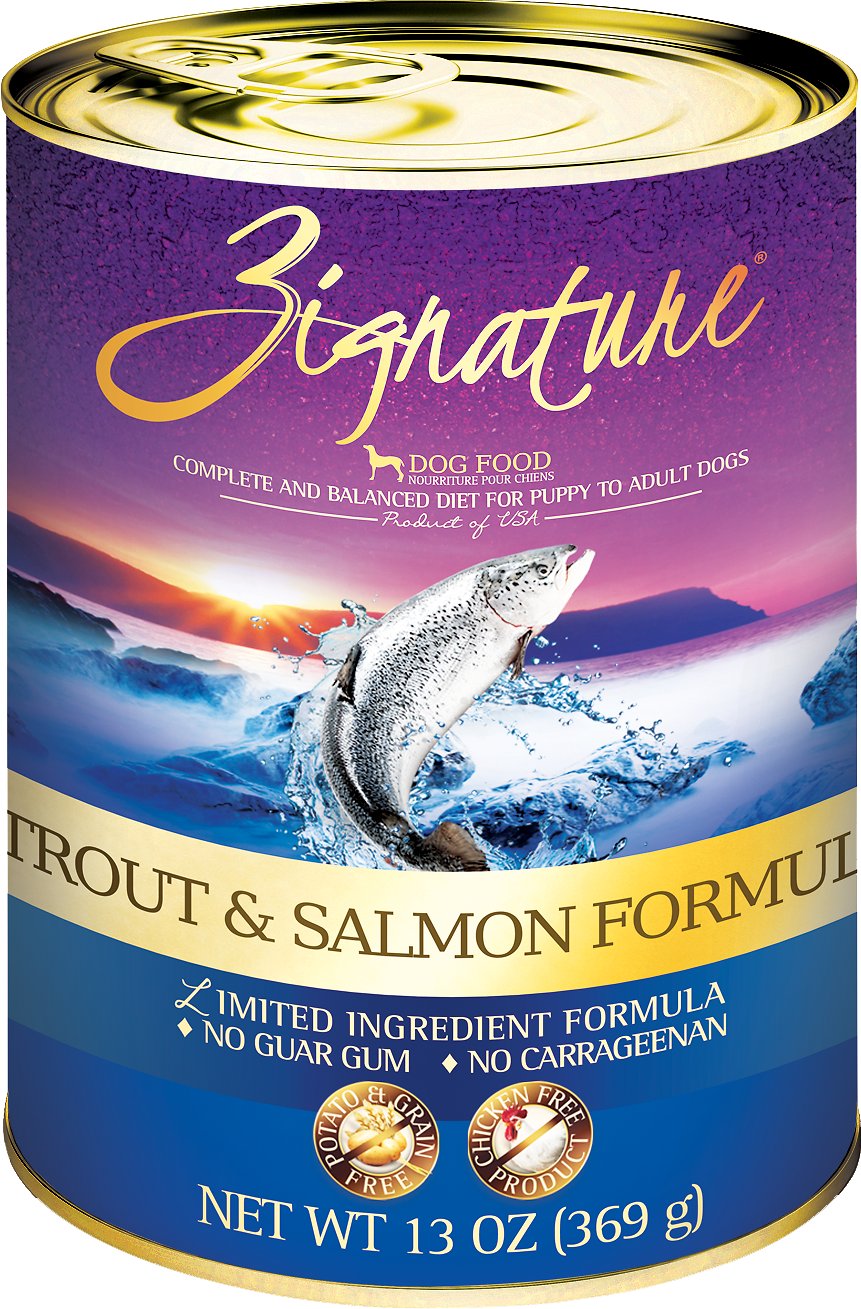 Zignature Trout & Salmon Limited Ingredient Formula GrainFree Canned