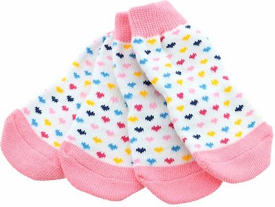 Doggie Design Non-Skid Dog Socks, Hearts