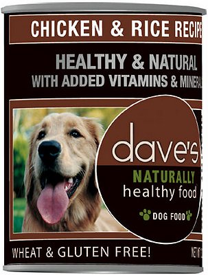 Dave's Pet Food Naturally Healthy Chicken & Rice Recipe Canned Dog Food, 13.2-oz, case of 12 (**)