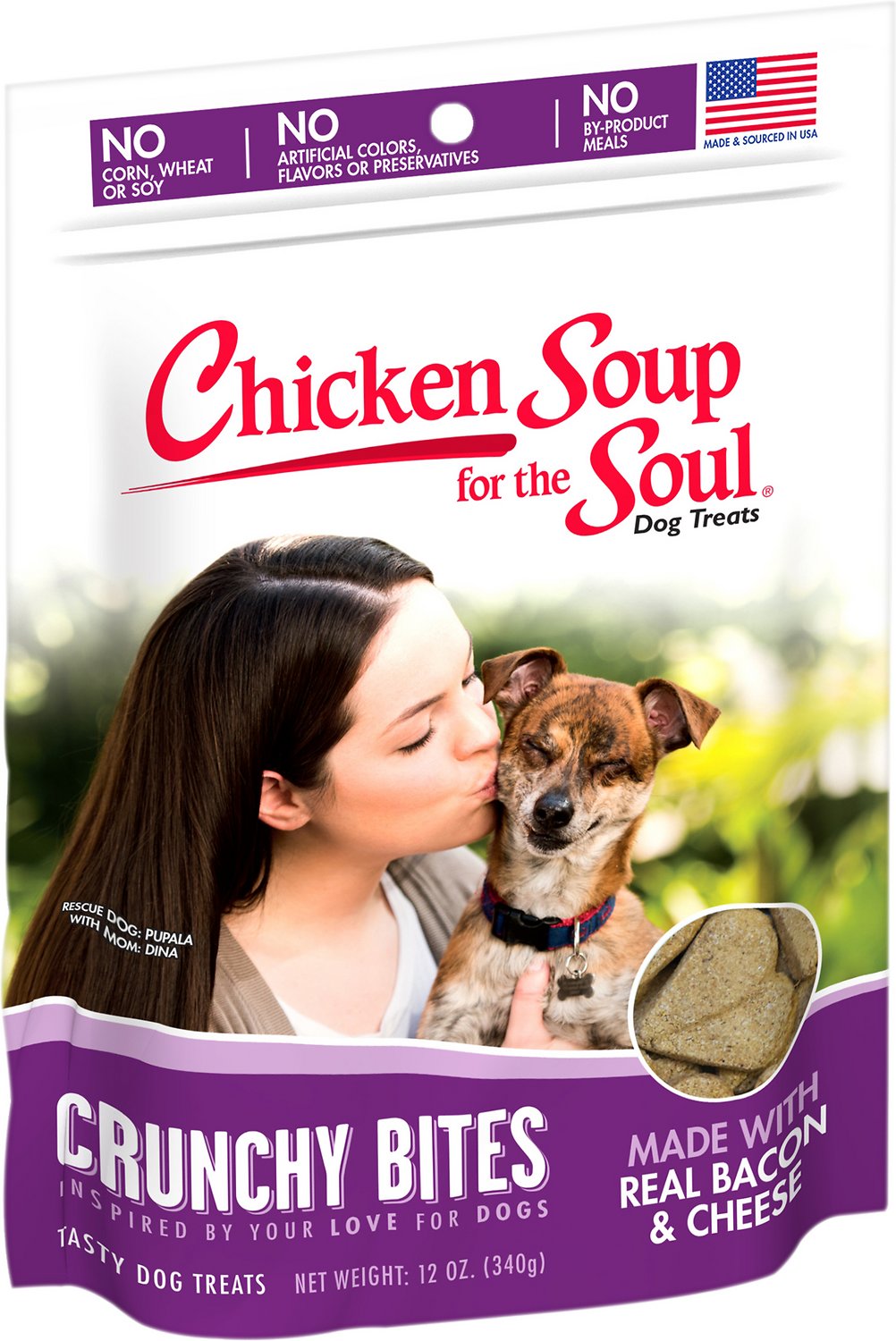 Chicken Soup for the Soul Crunchy Bites Bacon & Cheese Dog Treats, 12-oz
