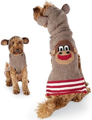 Chilly Dog Monkey Hoodie Dog & Cat Sweater, XX-Small