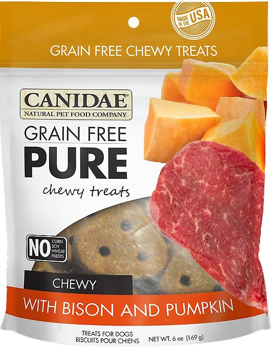 Canidae Grain-Free PURE Bison & Pumpkin Chewy Dog Treats, 6-oz