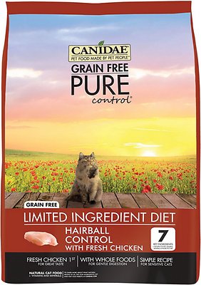 Canidae Grain-Free PURE Control Hairball Formula with Chicken Limited Ingredient Diet Dry Cat Food, 2.5-lb (**)