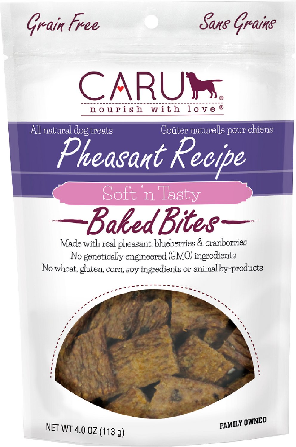 Caru Soft 'n Tasty Baked Bites Pheasant Recipe Grain-Free Dog Treats, 4-oz