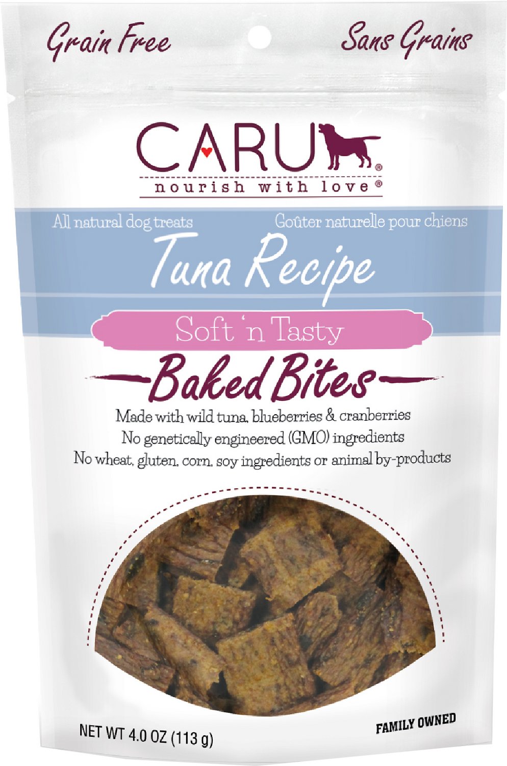 Caru Soft 'n Tasty Baked Bites Tuna Recipe Grain-Free Dog Treats, 4-oz