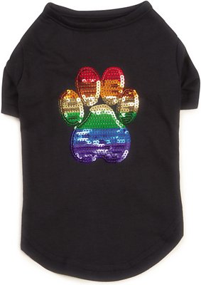 Casual Canine Sequin Puppy Pride UPF 40 Dog Tee, Small/Medium
