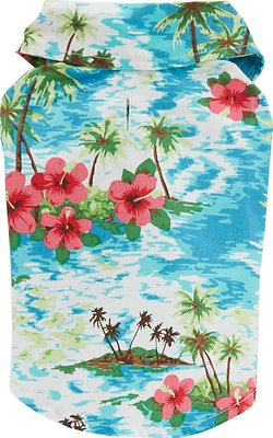 Casual Canine Hawaiian Breeze Camp Dog & Cat Shirt, Blue, XX-Small