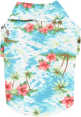 Casual Canine Hawaiian Breeze Camp Dog & Cat Shirt, Blue, X-Small