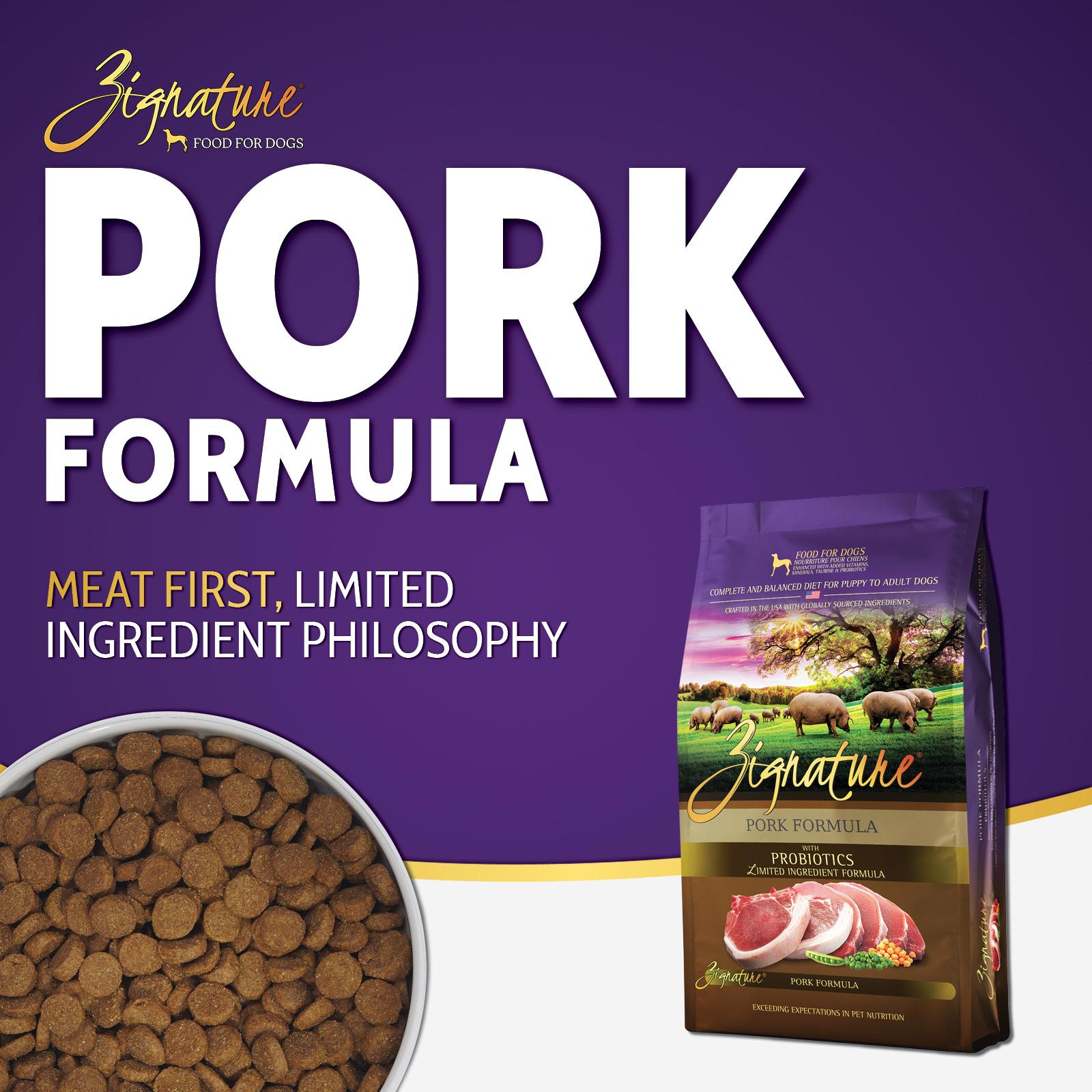 Zignature Pork Limited Ingredient Formula Dry Dog Food, 25-lb