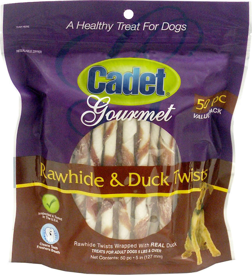 Cadet Gourmet Rawhide & Duck Twist Dog Treats, 50 count