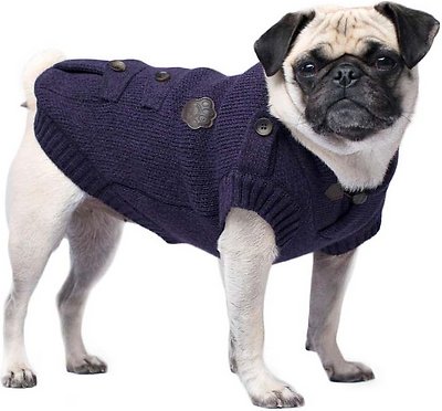 Canada Pooch Cargo Dog Cardigan, Dark Purple, 18