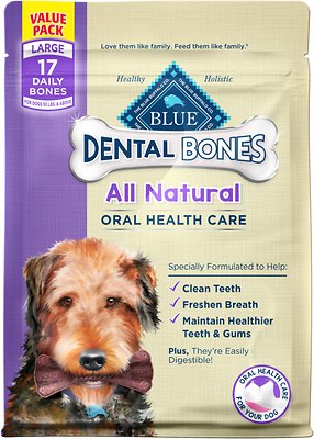 Blue Buffalo Dental Bones All Natural Large Dog Treats, 27-oz
