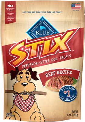 Blue Buffalo Blue Stix Beef Recipe Pepperoni-Style Dog Treats, 6-oz