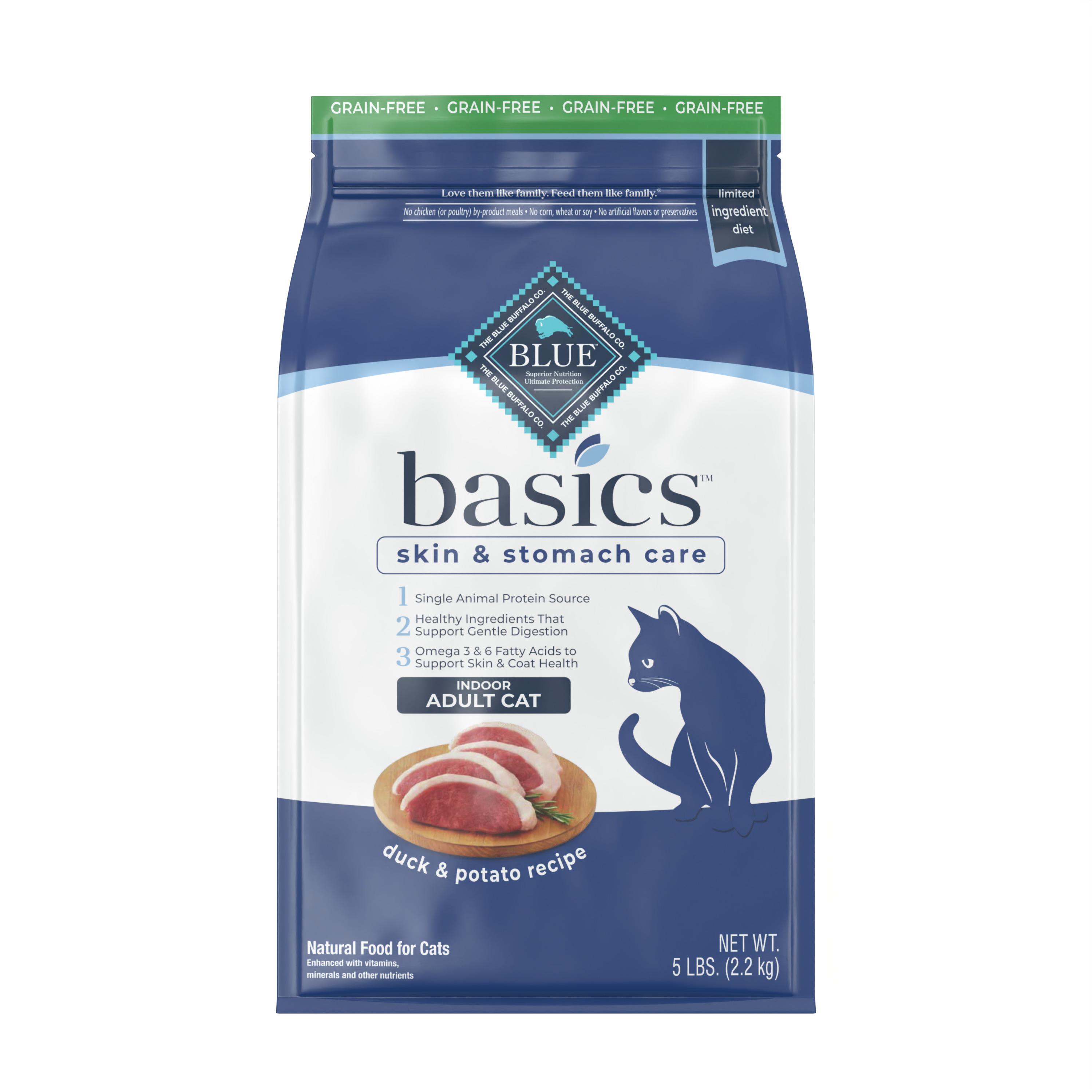 Blue Buffalo BLUE Basics Skin & Stomach Care Duck & Potato Indoor Adult Grain-Free Dry Cat Food