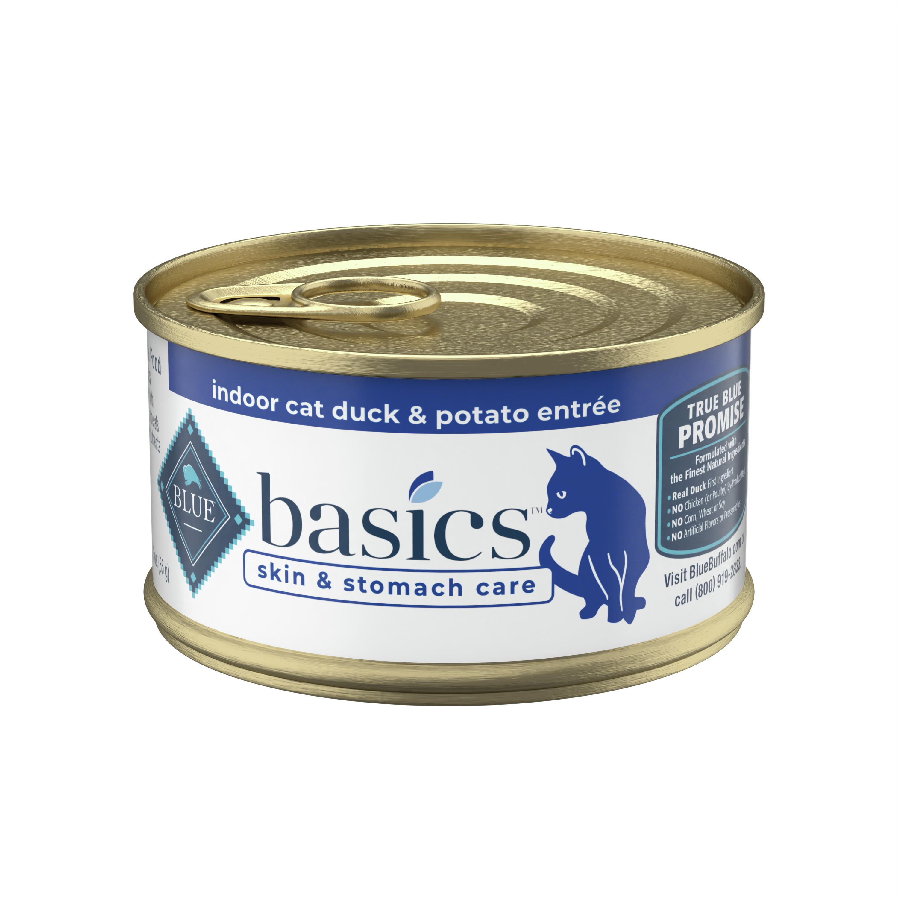 Blue Buffalo Basics Skin & Stomach Care Natural Duck & Potato Entree Indoor Adult Grain-Free Wet Cat Food