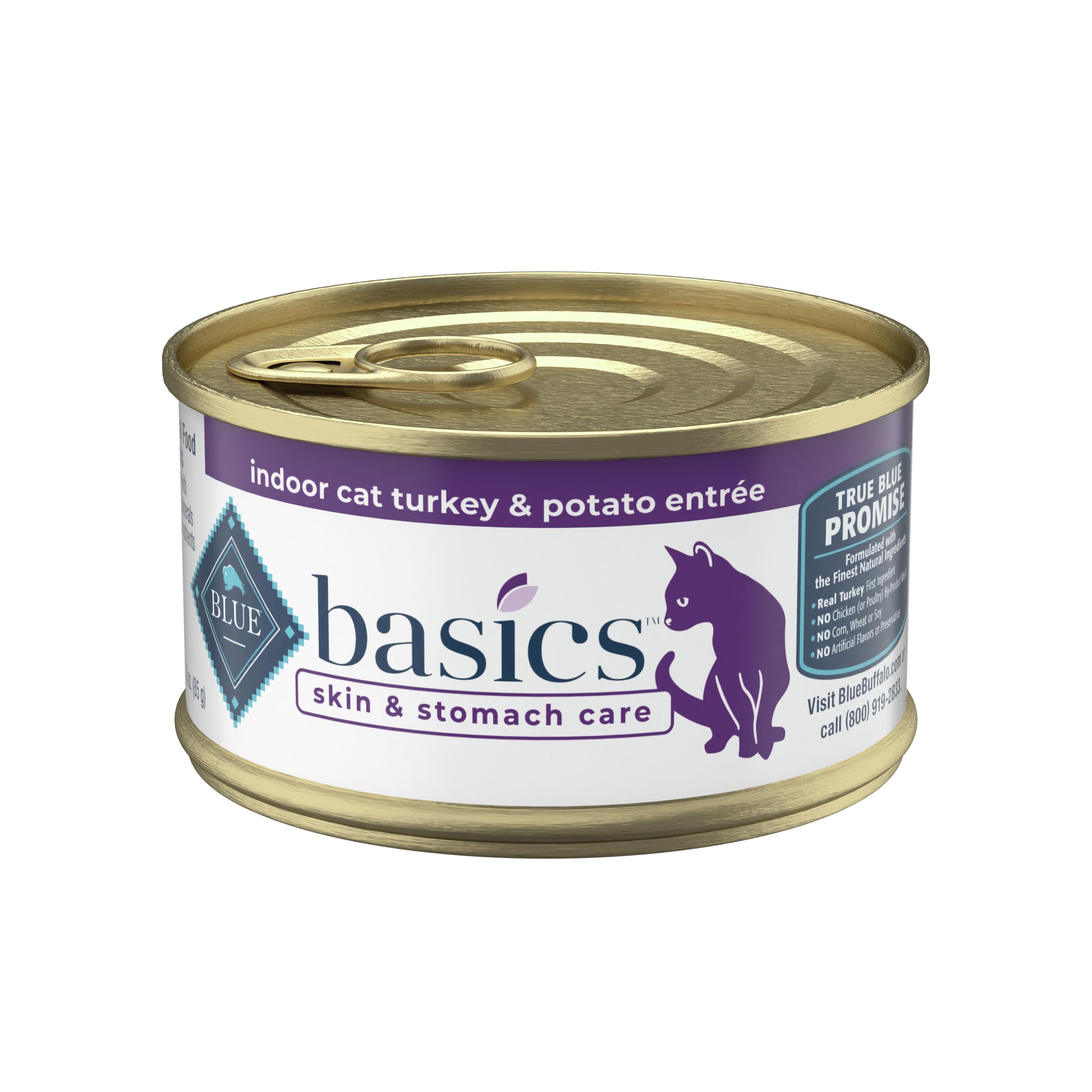 Blue Buffalo Basics Skin & Stomach Care Natural Turkey & Potato Entree Indoor Adult Grain-Free Wet Cat Food