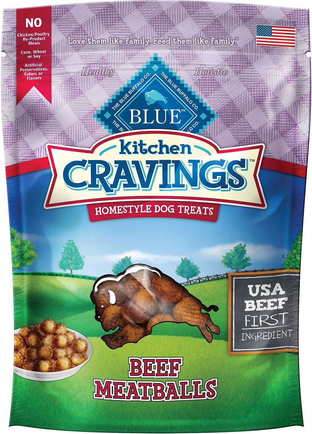 Blue Buffalo Kitchen Cravings Beef Meatballs Dog Treats, 6-oz