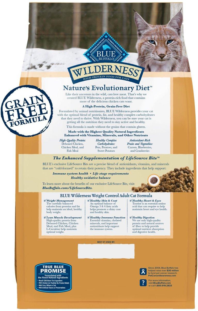 Blue Buffalo BLUE Wilderness Weight Control with Chicken Grain Free Dry Cat Food 5 lb PetMAC