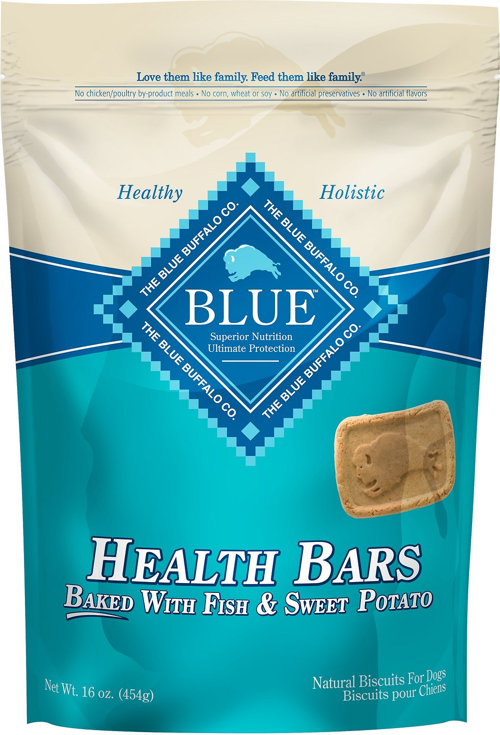 Blue Buffalo Health Bars Baked with Fish & Sweet Potato Dog Treats, 16-oz