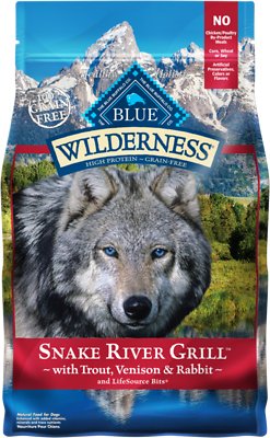 Blue Buffalo Wilderness Snake River Grill Trout, Venison & Rabbit Formula Grain-Free Dry Dog Food, 4-lb
